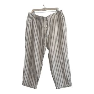 NWT J Crew Women's Striped Linen Cotton Elastic Capri Pants,Size 20, Color IAN.